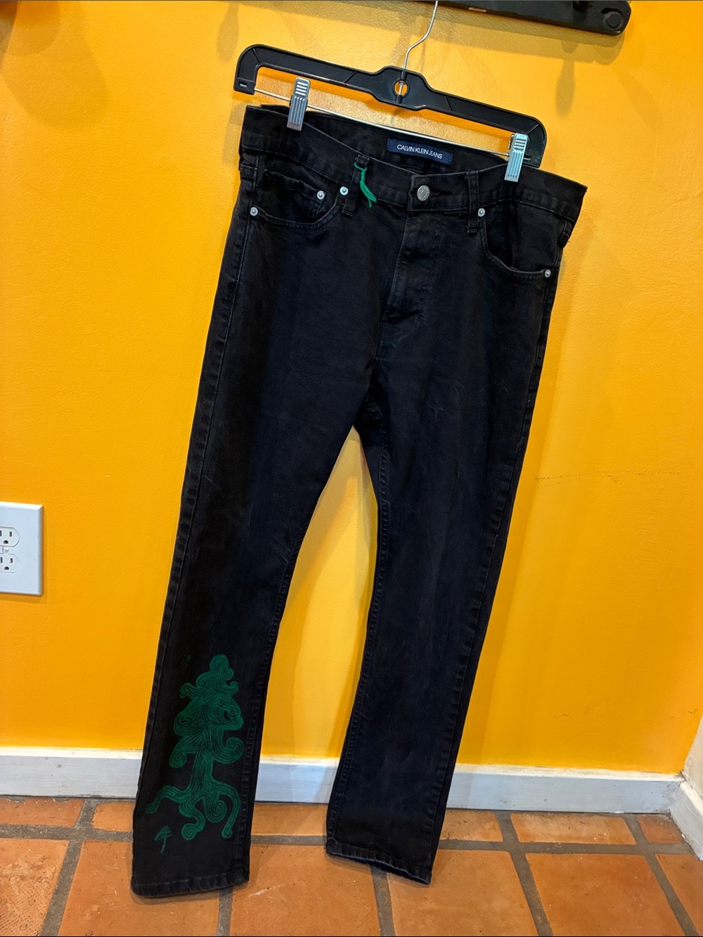 Calvin Klein Black Slim Straight Jeans